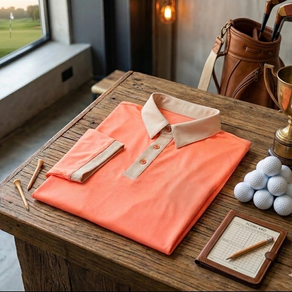Coral Orange Golf Shirt